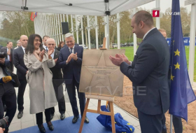 Напротив дворца Совета Европы открылась звезда Зураба Жвания