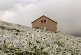 Georgian highland resorts of Kazbegi, Svaneti get  snowfall in summer