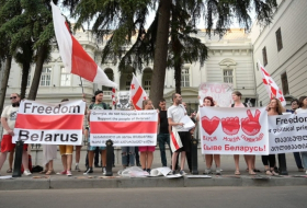 Акция протеста из-за событий в Беларуси прошла в Тбилиси