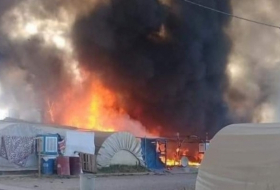 A fire broke out in the Yazidi refugee camp
