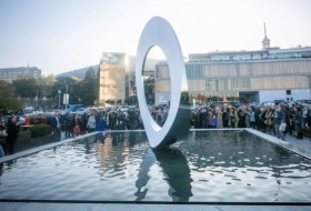 The Italian sculptor gave Tbilisi a five-meter 