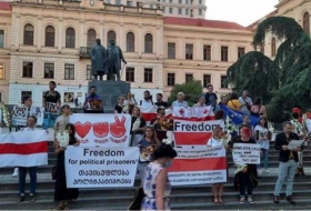 A solidarity rally was held in front of the Belarusian Embassy in Tbilisi
