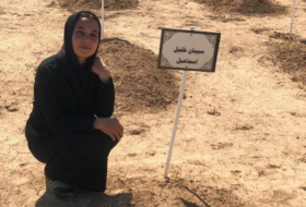 Siban, a survivor of the Yazidi genocide, about her grave during her lifetime