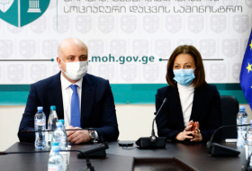 Екатерина Тикарадзе представила сотрудникам нового министра здравоохранения Зураба Азарашвили