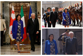 Официальная церемония встречи Саломе Зурабишвили состоялась в Президентском дворце в Риме