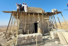 Restoration of the Yezidi shrine under Mount Shangal