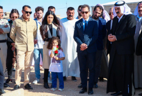 The French Ambassador and Nadia Murad checked the progress of the construction of a new hospital in Shangal