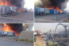 В езидском лагере беженцев сгорели 5 палаток