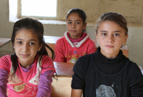 In Sinjar schools, volunteer teachers are paid a monthly salary by the parents of students