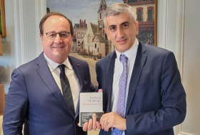 François Hollande meets with Vitaly Nabiev, head of the Union of Yazidis in France